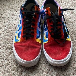 Vans Colorful Canvas Sneakers - Red, Blue, Yellow